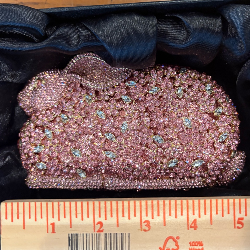 Pink Beaded Rabbit-Shaped Clutch - Picture 5 of 5